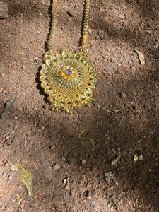 Long Chain With Minimal Purple Stone Dollar