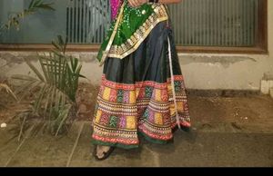 Black Chaniya Choli Set with Colorful Dupatta