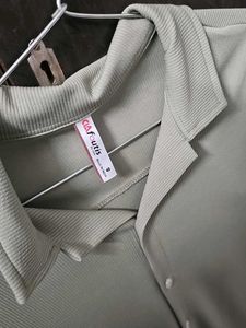 Unused: Casual Olive Green Shirt