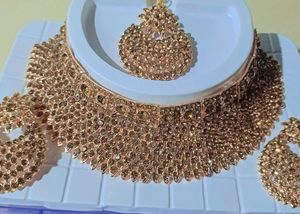 Gorgeous Gems Brass Rose Gold Jewellery Set