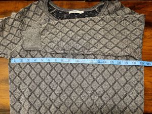 PRELOVED BOSSINI SIZE L Silver Grey Shimmer TOP