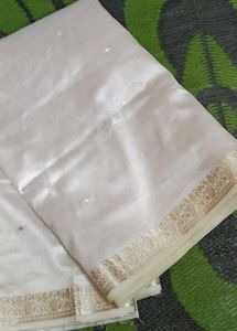 White Katan Saree
