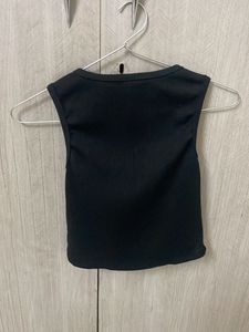 Black Ribbed Tank Top