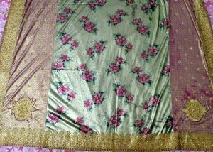 PURPLE SAREE ZARI WORK
