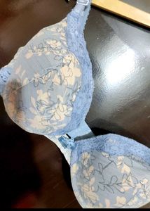 Grey Floral Printed Bra For 34 D Bust