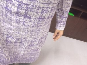 Purple White Printed Staight Kurta