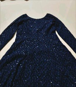 Elegant Navy Blue Sequin Dress