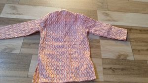 Pink Embellished Kurta For Kid