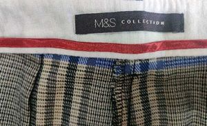 MS Formal check Print Pant