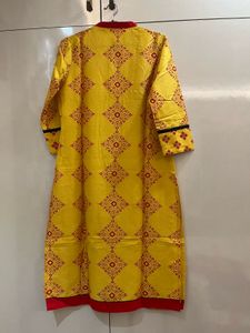 Yellow Printed Kurta