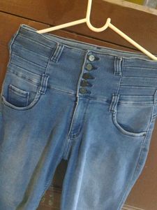 High Waisted Button-Up Denim Jeans