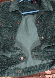Green Corduroy Cropped Jacket