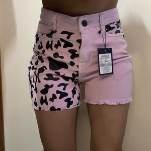 Kassually Pink Animal Print Shorts brand new