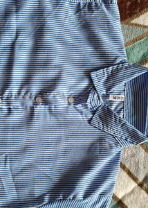 Blue Striped Button-Down Shirt
