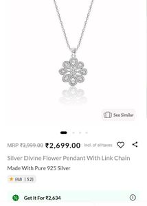 GIVA Real S925 Silver Pendant+Chain