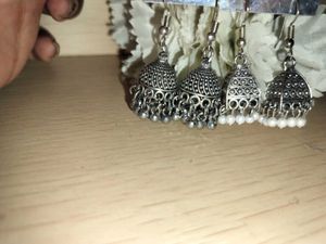 Silver Jhumka Earrings
