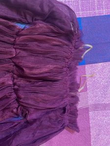 Elegant Maroon Tulle Top