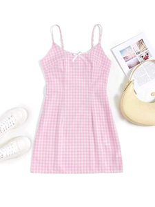 y2k checkered dress