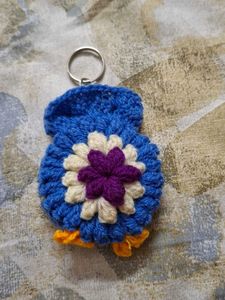 Woolen Owl Keyring With Pouch