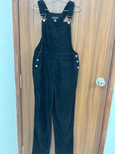 BLACK COTTON CORDUROY DUNGAREES