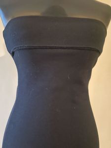Black Strapless Midi Dress