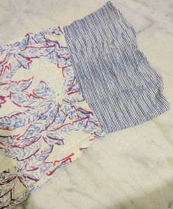 Blue Lining &amp; Floral Print Dress 8- 9 Year Girl