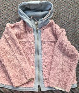 Pink Fuzzy Hooded Jacket