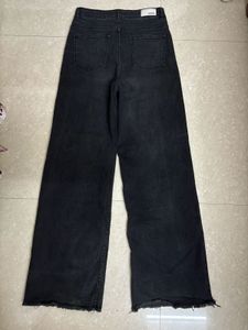 High Waisted Charcoal Ripped Jeans
