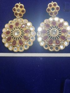 Red Stoned Rajastani Model Earring