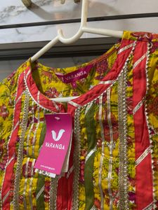 Yellow Floral Print Kurti