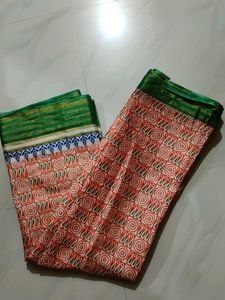 Vintage Style Block Print Saree