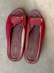Burgundy Flats,two times used
