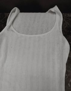 White Ribbed Tank Top