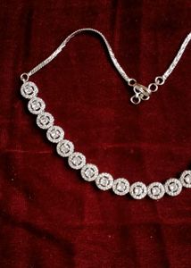 American Diamond Silver Necklace