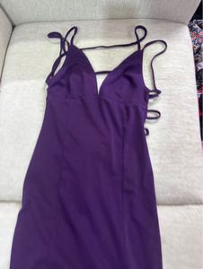 Purple Backless Mini Dress