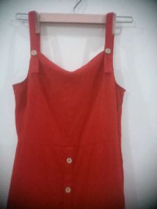 Vero Moda Red Button-Front Dress