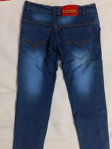 Mens Slim Fit Blue Washed Jeans