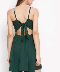 Green Twist-Front Mini Dress