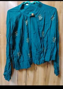 Teal Embellished Jacket