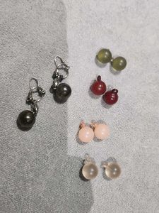 Ball Drop Earrings With Changeable Parts