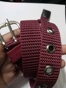 Burgundy Woven Belt