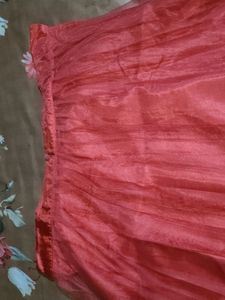 Red Colored Net Lehenga Set For Women
