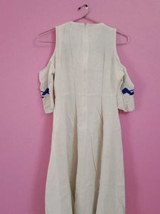 White Embroidered Midi Dress