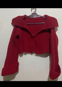 Red knit Cardigan