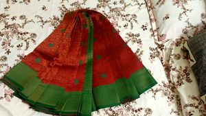 Elegant Red &amp; Green Saree