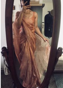 Copper Shimmer Saree With  Blouse
