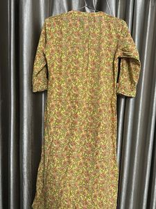 Yellow Floral Cotton Tunic Kurta