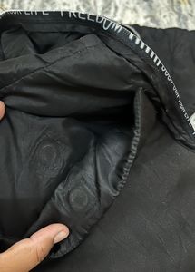 Black Cropped Puffer Jacket