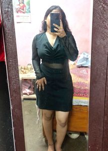 New Sexy Mini Black Bodycon Dress (Women's)