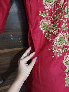 Embroidery Kurti With Pockets &amp; Designer Back